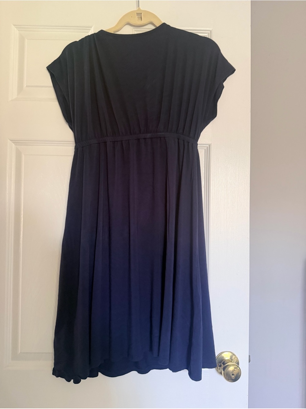 Amazon Essentials Navy Blue Short-Sleeve Empire Waist Dress
